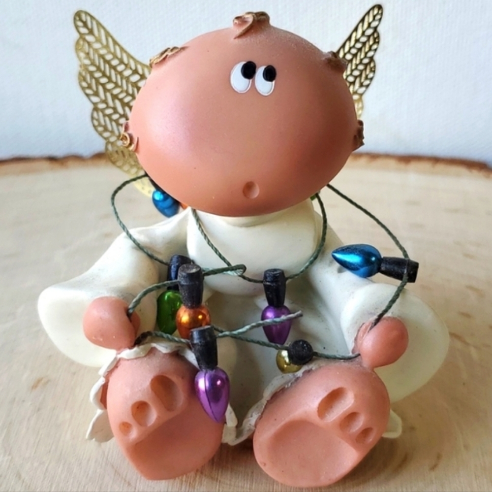 Angel with Christmas Lights Kirk's Kritters Angel Cheeks Handpainted Russ Berri…
